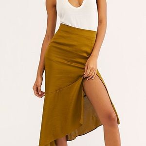 NWT Free People Lola Slit Midi Skirt FP